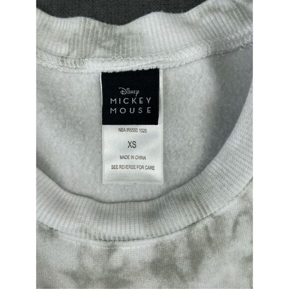 Disney Mickey Mouse Sweatshirt Women XS Tie Dye Gray Graphic Cozy Cute Casual‎ - Picture 3 of 7